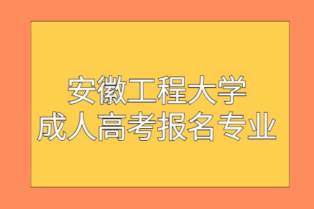 安徽工程大学成人高考报名专业