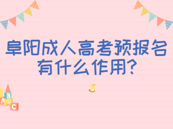 阜阳成人高考预报名有什么作用