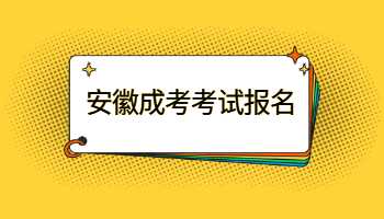 安徽成考考试报名