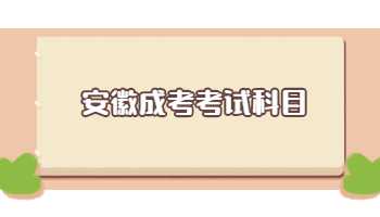 安徽成考考试科目