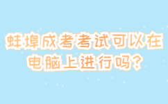 蚌埠成考考试可以在电脑上进行吗