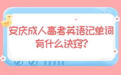 安庆成人高考英语记单词有什么诀窍